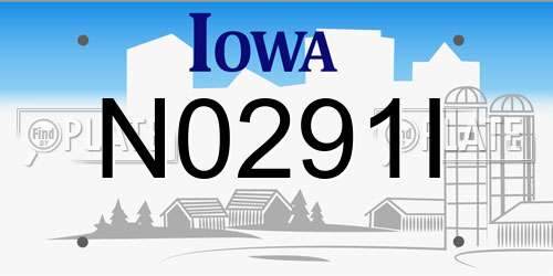 N0291I Iowa License Plate