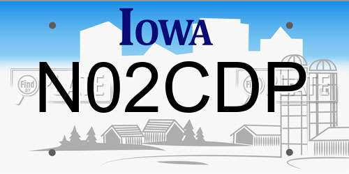 N02CDP Iowa License Plate