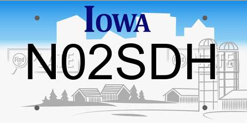 N02SDH Iowa License Plate