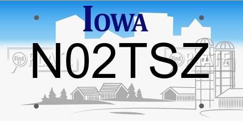 N02TSZ Iowa License Plate