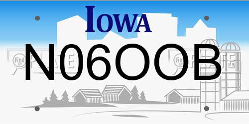 N06OOB Iowa License Plate
