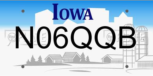 N06QQB Iowa License Plate
