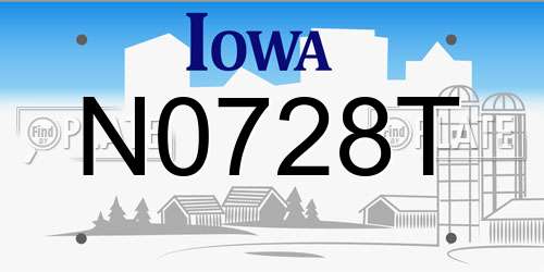 N0728T Iowa License Plate