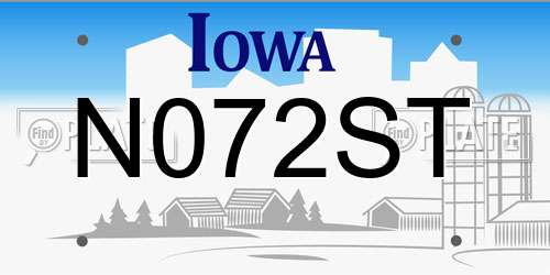 N072ST Iowa License Plate
