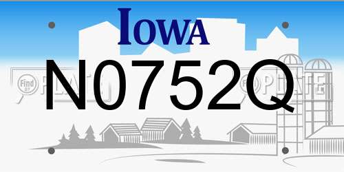N0752Q Iowa License Plate
