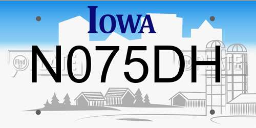 N075DH Iowa License Plate