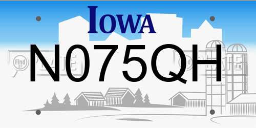N075QH Iowa License Plate