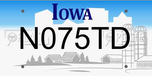 N075TD Iowa License Plate