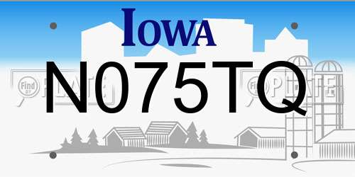 N075TQ Iowa License Plate