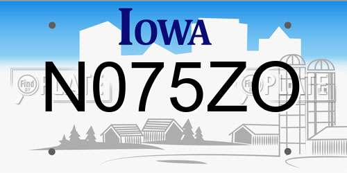 N075ZO Iowa License Plate