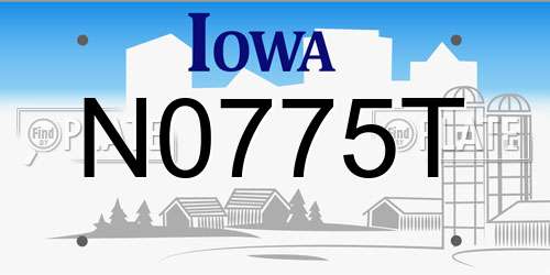 N0775T Iowa License Plate