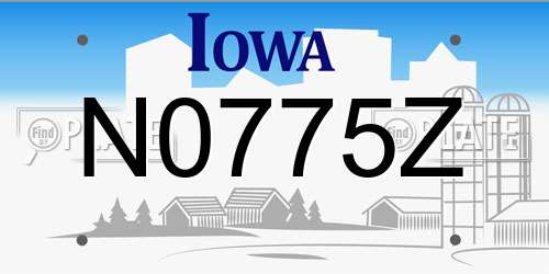 N0775Z Iowa License Plate