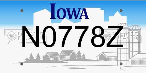N0778Z Iowa License Plate