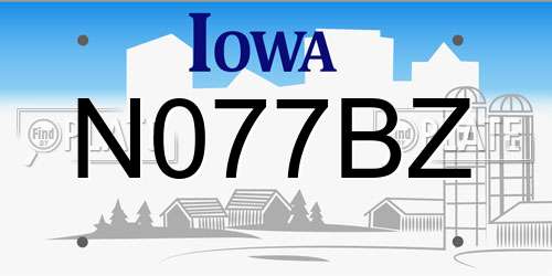 N077BZ Iowa License Plate
