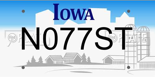 N077ST Iowa License Plate