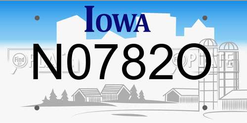 N0782O Iowa License Plate