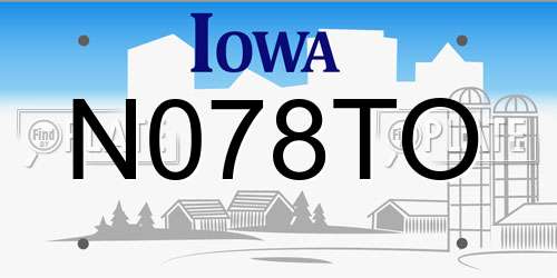 N078TO Iowa License Plate