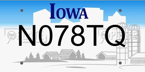 N078TQ Iowa License Plate