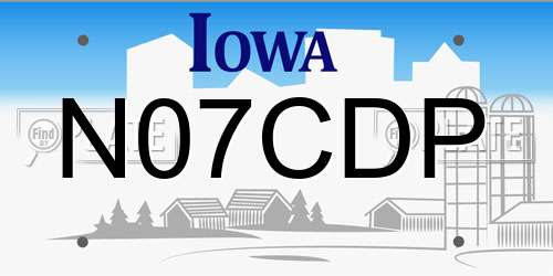 N07CDP Iowa License Plate