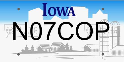N07COP Iowa License Plate
