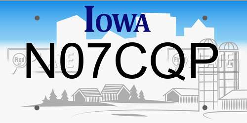 N07CQP Iowa License Plate
