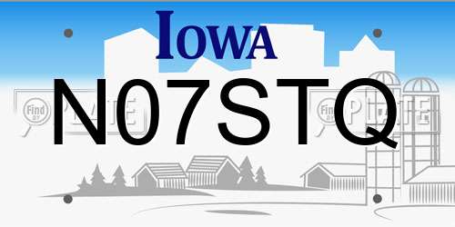 N07STQ Iowa License Plate