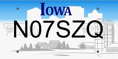 N07SZQ Iowa License Plate