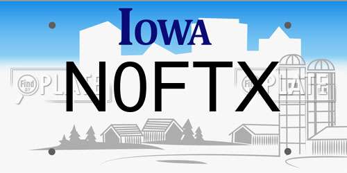 N0FTX Iowa License Plate