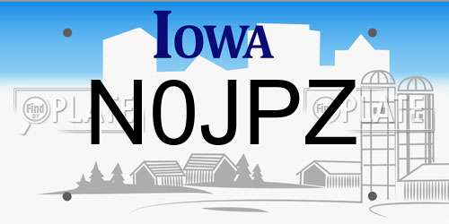 N0JPZ Iowa License Plate