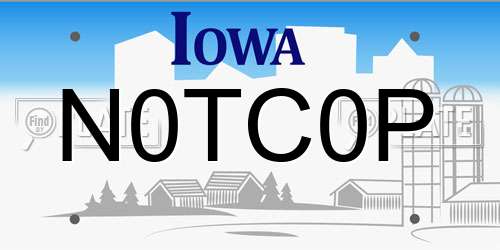 N0TC0P Iowa License Plate
