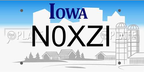 N0XZI Iowa License Plate