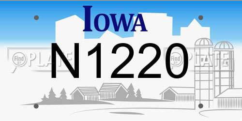 N1220 Iowa License Plate