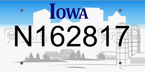 N162817 Iowa License Plate