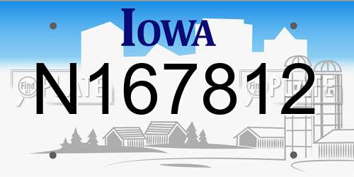N167812 Iowa License Plate