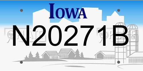 N20271B Iowa License Plate