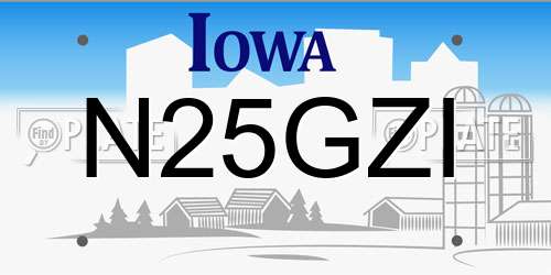 N25GZI Iowa License Plate