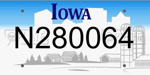 N280064 Iowa License Plate