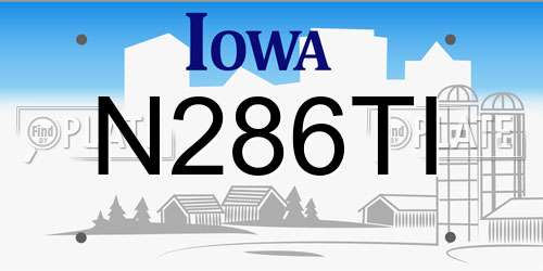 N286TI Iowa License Plate