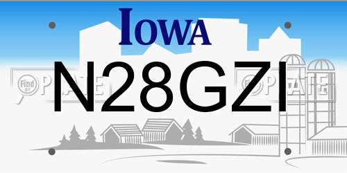 N28GZI Iowa License Plate