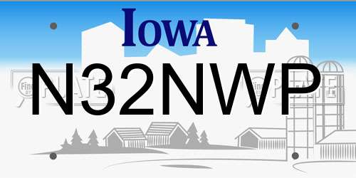 N32NWP Iowa License Plate