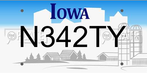 N342TY Iowa License Plate