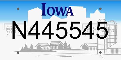 N445545 Iowa License Plate