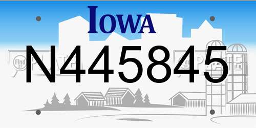 N445845 Iowa License Plate