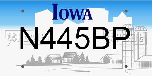 N445BP Iowa License Plate