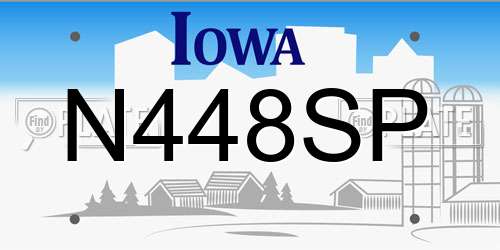 N448SP Iowa License Plate