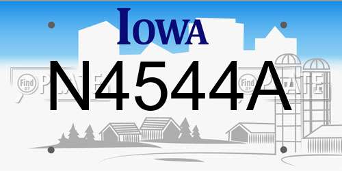 N4544A Iowa License Plate