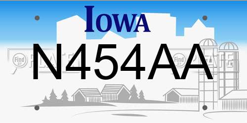 N454AA Iowa License Plate