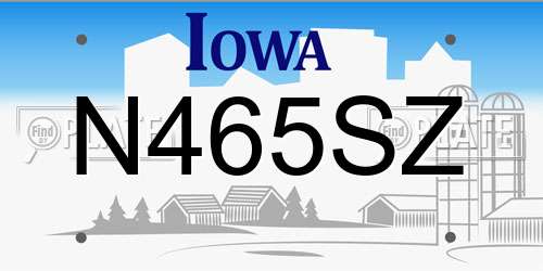 N465SZ Iowa License Plate