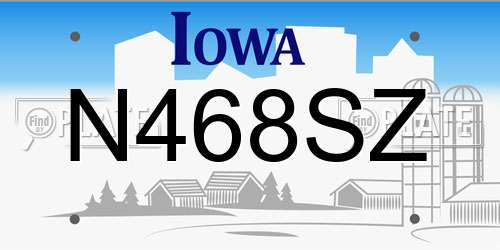 N468SZ Iowa License Plate
