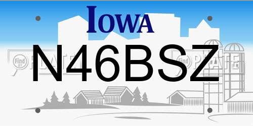 N46BSZ Iowa License Plate